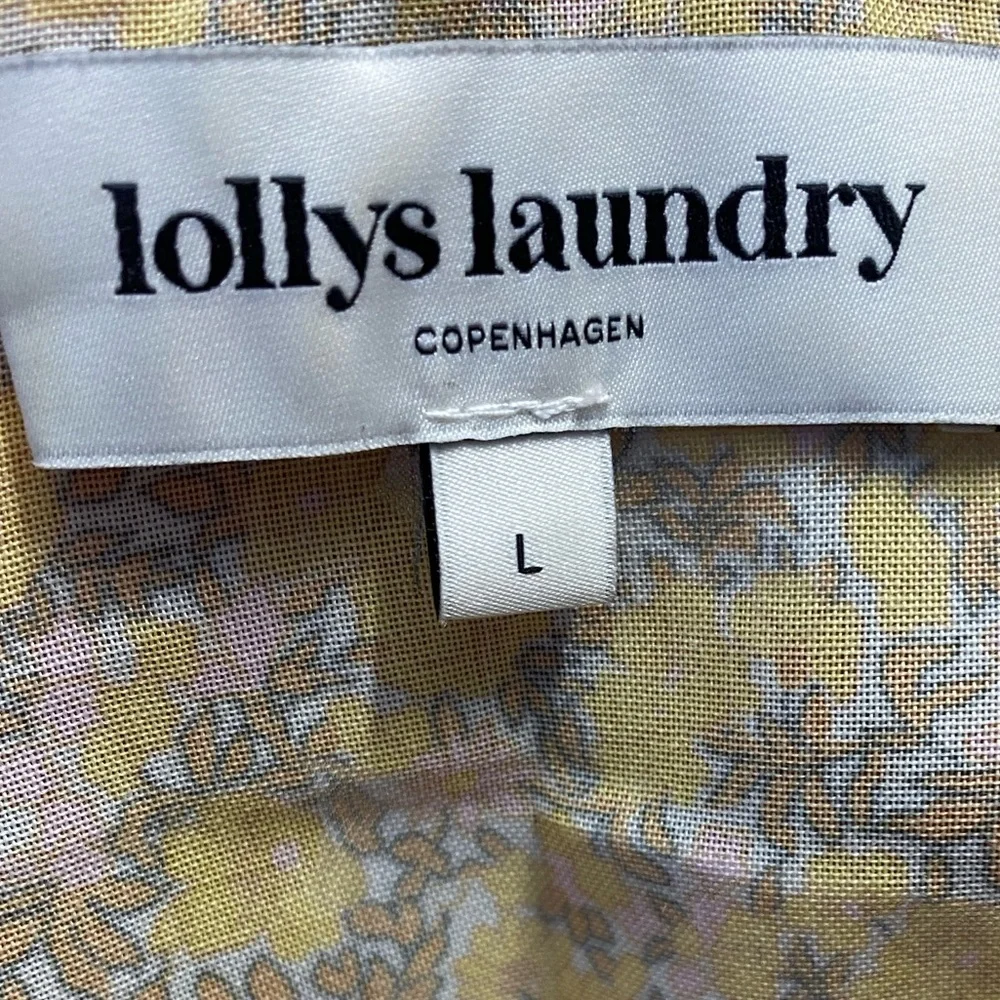 Lollys Laundry Godwin Floral Midi Dress Yellow Multicolor Size Large Pit 21 - Picture 17 of 17